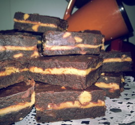 Midnight Brownies With Peanut Butter Pocket